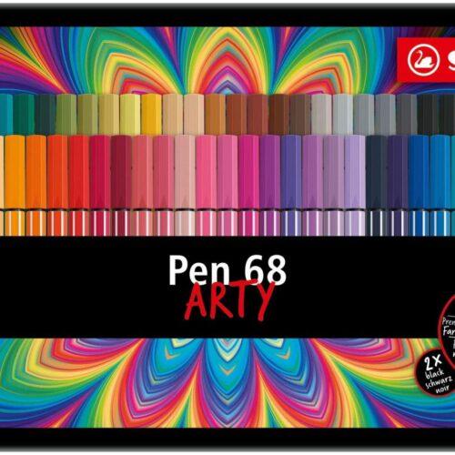 STABILO - Premium-viltpliiats - Pen 68 - ARTY - 66-osaline metallkarp - 65 erinevat värvi
