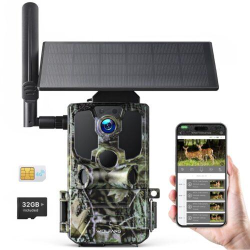 WOLFANG rajakaamera, 2.5K, 4G LTE, päikesepaneeliga