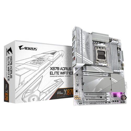 GIGABYTE X870 A Elite WIFI7 Ice-Emaplaat – Toetab AMD Ryzen 9000 protsessoreid
