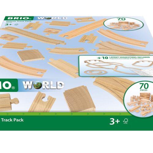 BRIO World 36030 DeLuxe rööbaste komplekt – 70-osaline komplekt rööbaste