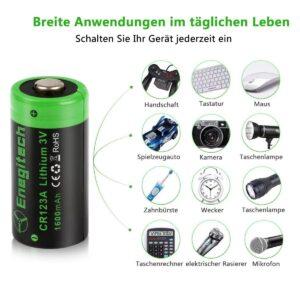 Enegitech CR123A 4 Pack elektroonika ja foto – detailne lähivaade