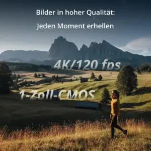 DJI Osmo Pocket 3 – Vlogimiskaamera 1-tollise CMOS-anduri ja 4K/120 fps videoga, 3-teljeline stabiliseerimine, kiire teravustamine, näo/objekti jälgimine, kompaktne videokaamera fotograafiaks