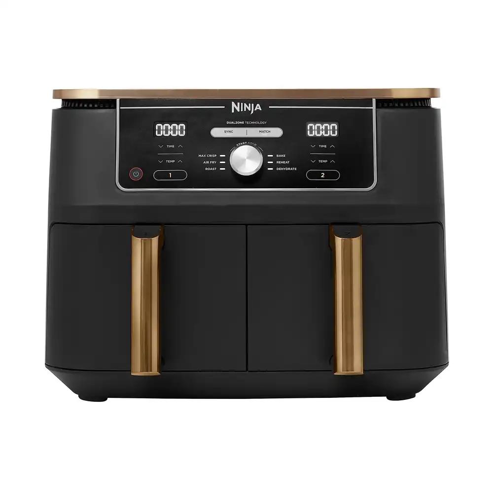 Ninja Foodi MAX Dual Zone Kuumaõhufritüür, 9,5L Õhufritüür, 2 sahtlit, mittenakkuv kate, nõudepesumasinas pestavad korvid, 6-ühes funktsioon, eksklusiivne, Vask/Must, AF400EUCP