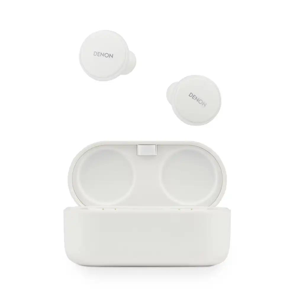 Denon PerL Pro Premium True Wireless Kõrvaklapid, isikupärastatud heliprofiil Masimo Adaptive Acoustic Technology’ga, mürasummutus, veekindlus ja sisseehitatud mikrofonid, valge