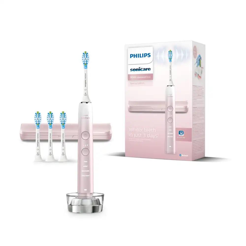 Philips Sonicare DiamondClean Elektriline Hambahari, 9000. seeria, piiratud väljaanne – helitehnoloogiaga hambahari, puhtamad hambad, 4x C3 Premium Plaque Defense harjapead, roosa (mudel HX9911/79)