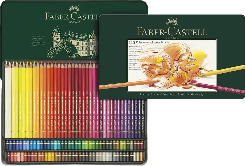 FABER-CASTELL 110011 – Kunstnikupliiatsid Polychromos, 120 tk metallkarbis