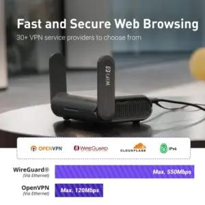 GL.iNet AXT1800 (Slate AX) väike Gigabit WiFi 6 ruuter koju ja reisile
