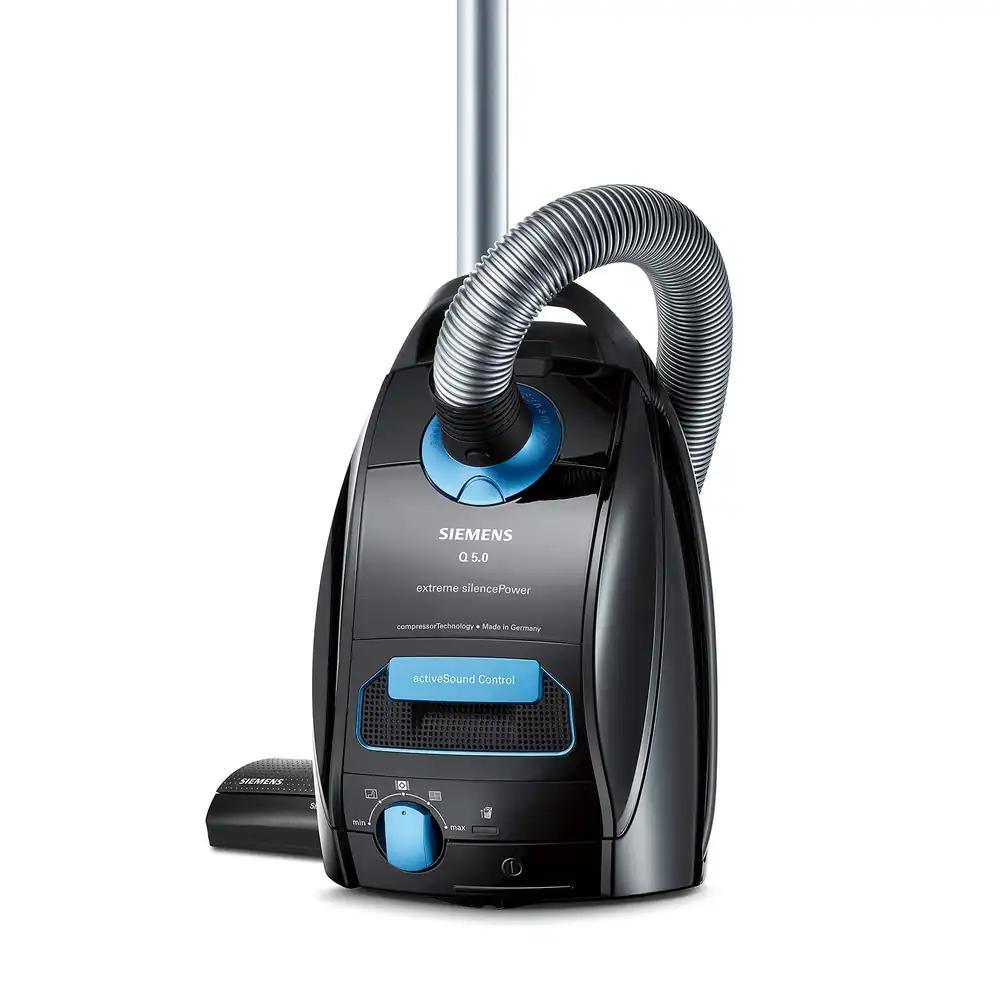 Siemens tolmuimeja Q5.0 extreme silencePower VSQ5X1230, kotiga, ideaalne allergikutele, hügieenifilter, tugev imemisvõimsus, põrandaotsik parketile, vaipadele, plaatidele, 850 W, must