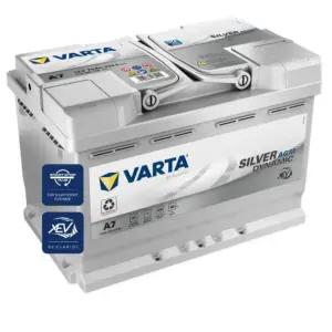 VARTA Silver Dynamic AGM Aku A7 (E39) – Start-Stop ja xEV Autobatteri 12V 70Ah 760A – Tugev jõudlus kõrge energiatarbega autodele