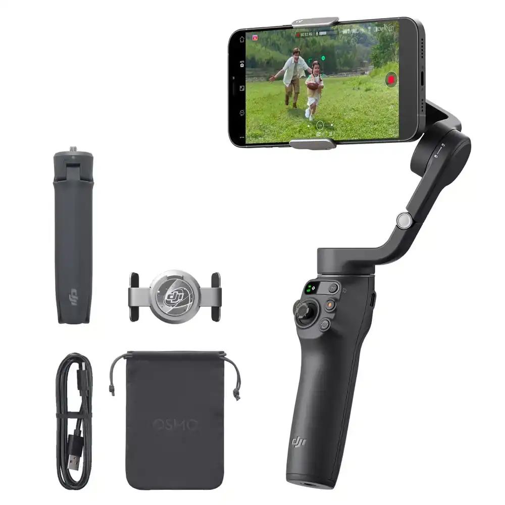 DJI Osmo Mobile 6 Gimbal-stabilisaator iPhone’ile ja Androidile, 3-teljeline nutitelefoni gimbal, pikendatav teleskoopvarras, objektijälgimine, kaasaskantav ja kokkupandav, vlogimise stabilisaator, YouTube TikTok