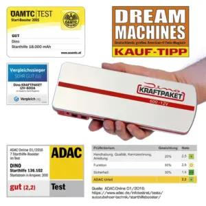 Dino KRAFTPAKET 12V-600A Starthäire seade 66.6Wh 18000mAh | Auto stardikäivituspank diisel- ja bensiinimootoritele | Autobatteri