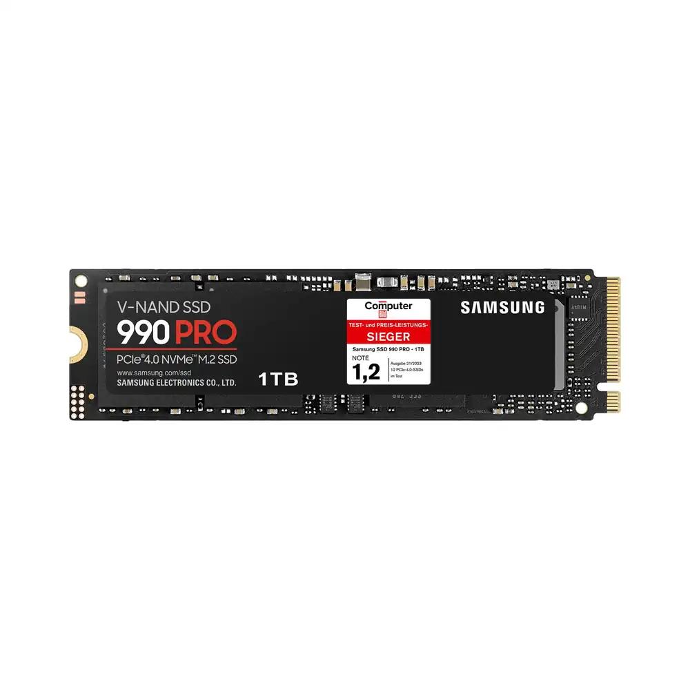 Samsung 990 PRO NVMe M.2 SSD, 1 TB, PCIe 4.0, 7.450 MB/s lugemine, 6.900 MB/s kirjutamine, sisemine SSD mängimiseks ja videote redigeerimiseks, must, MZ-V9P1T0BW