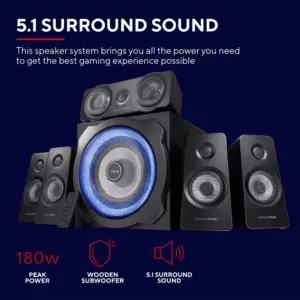 Trust Gaming 21738 GXT 658 Tytan 5.1 Surround PC Kõlarid Subwooferiga