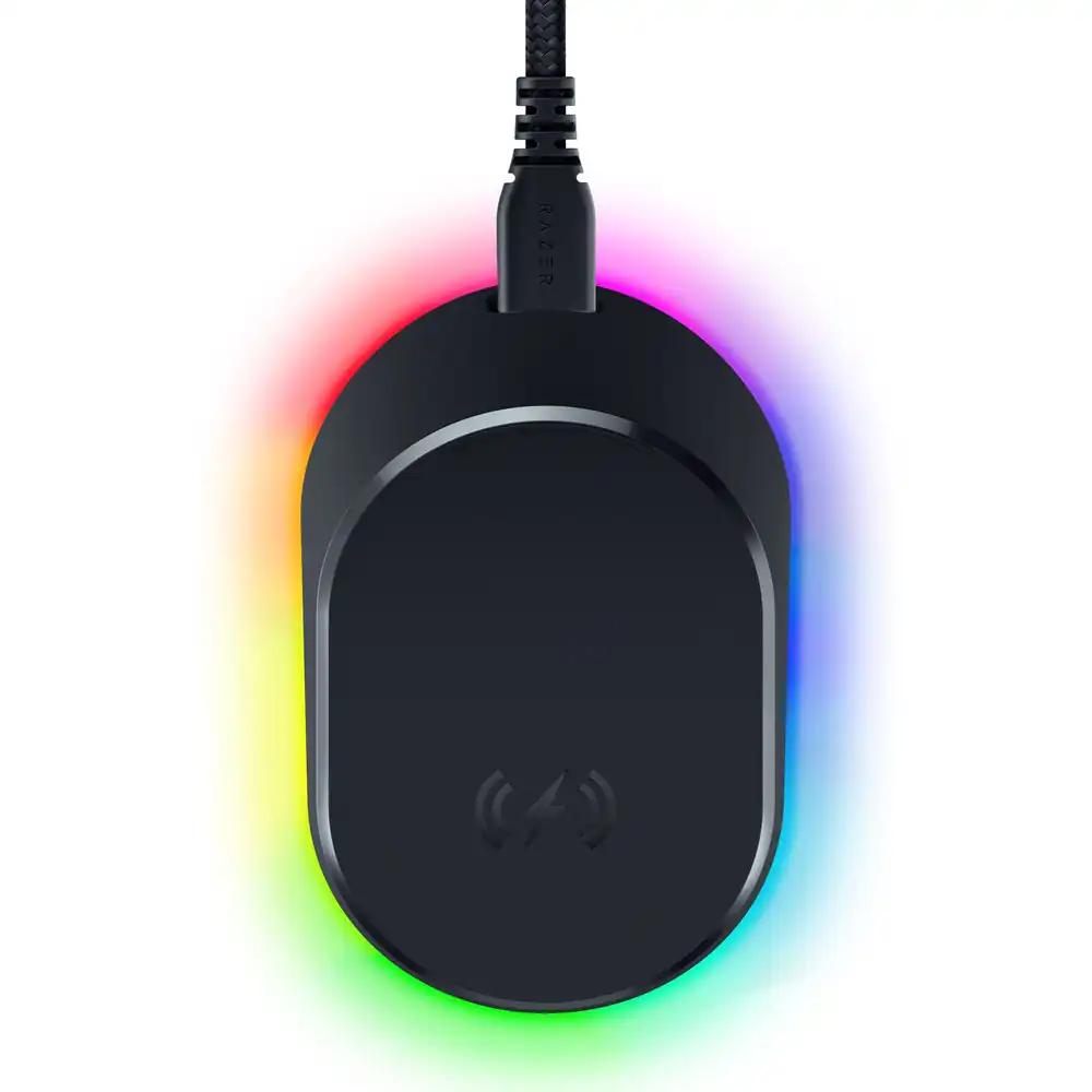 Razer Mouse Dock Pro & Charging Puck – Magnetiline juhtmevaba laadimisjaam ja aku (Hyperspeed 4K Hz, 8 RGB Chroma valgustustsooniga moodul, ühilduv Razer hiirtega) Must