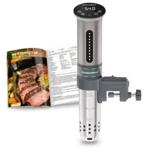 KitchenBoss Sous Vide keedupulk täpsuskeedukann • 1100W • 360° tsirkulatsioon • 40℃-90℃ temperatuurivahemik • IPX7 veekindel • LED puutetundlik ekraan