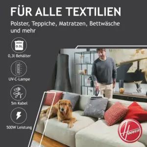Hoover Ultra Vortex madratsitolmuimeja UV-C valgusega, 500 W, 3 režiimi, pilt 2