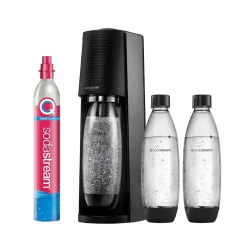 SodaStream TERRA veesüsistaja promopakk Quick-Connect CO2-silindriga | sisaldab 3x 1L FUSE plastpudelit (nõudepesumasinas pestav) | Värvus: Must