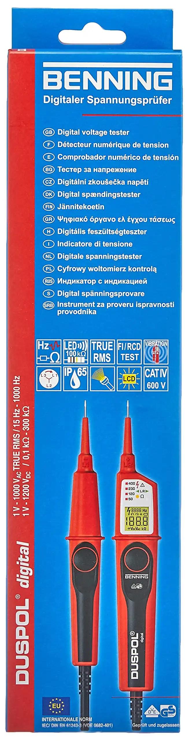 BENNING DUSPOL digital True RMS pingetester 50263, 1 V kuni 1000 V AC / 1200 V DC, IP65, pilt 2