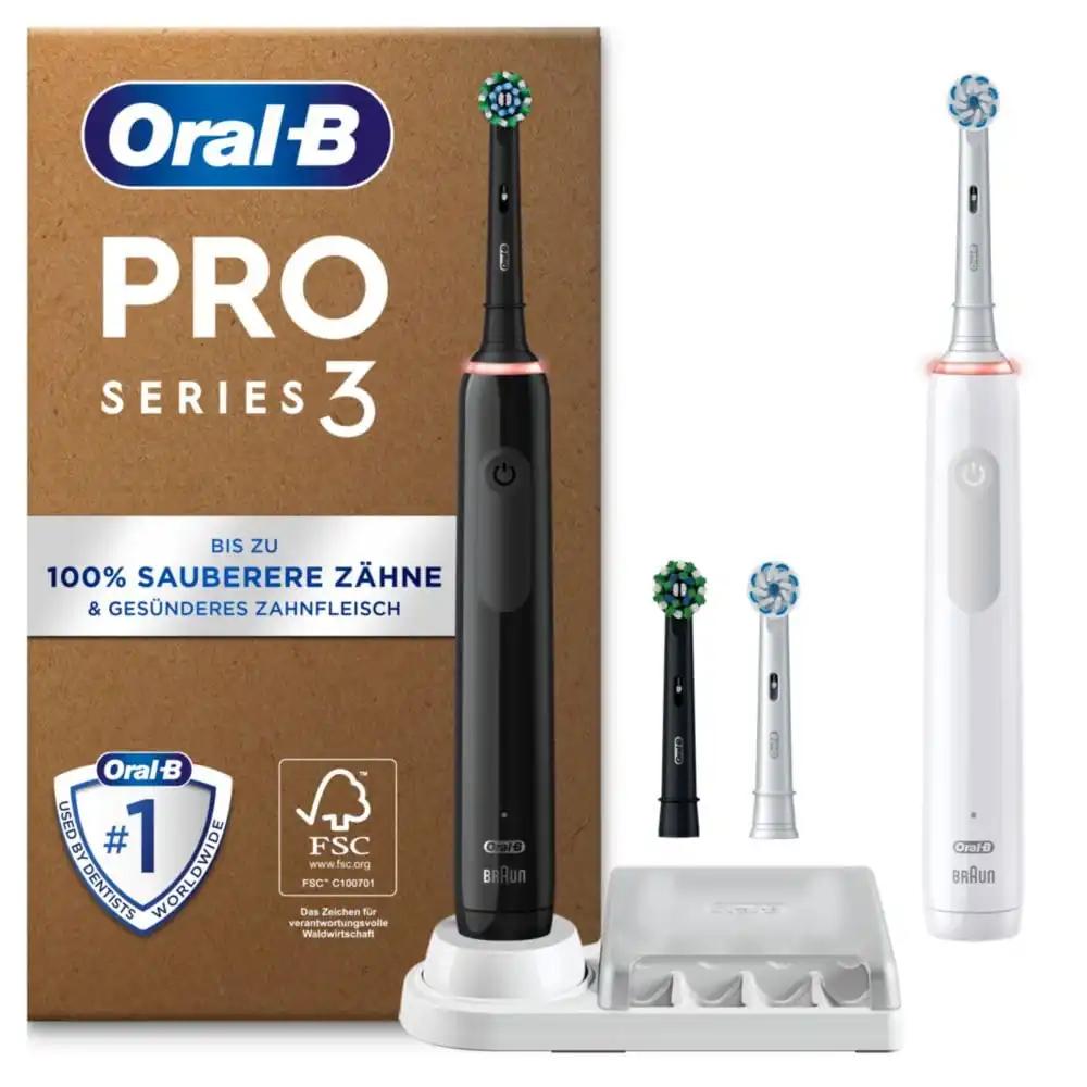 Oral-B Pro Series 3 Plus Edition elektriline hambahari, 4 harjapead, 360° survekontroll, must/valge