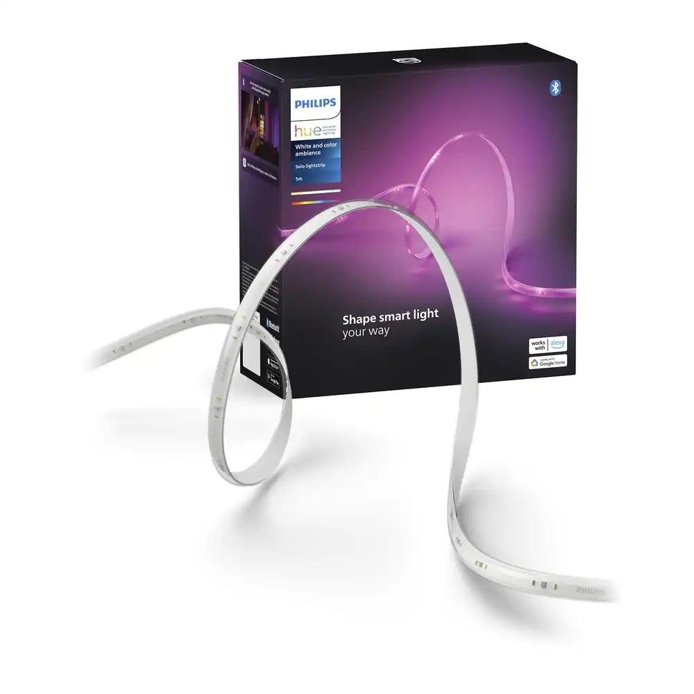 Philips Hue Indoor 5m Nutikas LED Lightstrip Aluskomplekt, 1 tk – Juhtimine Hue rakendusega, ühilduvus Alexa, Google Assistandi ja Apple HomeKitiga