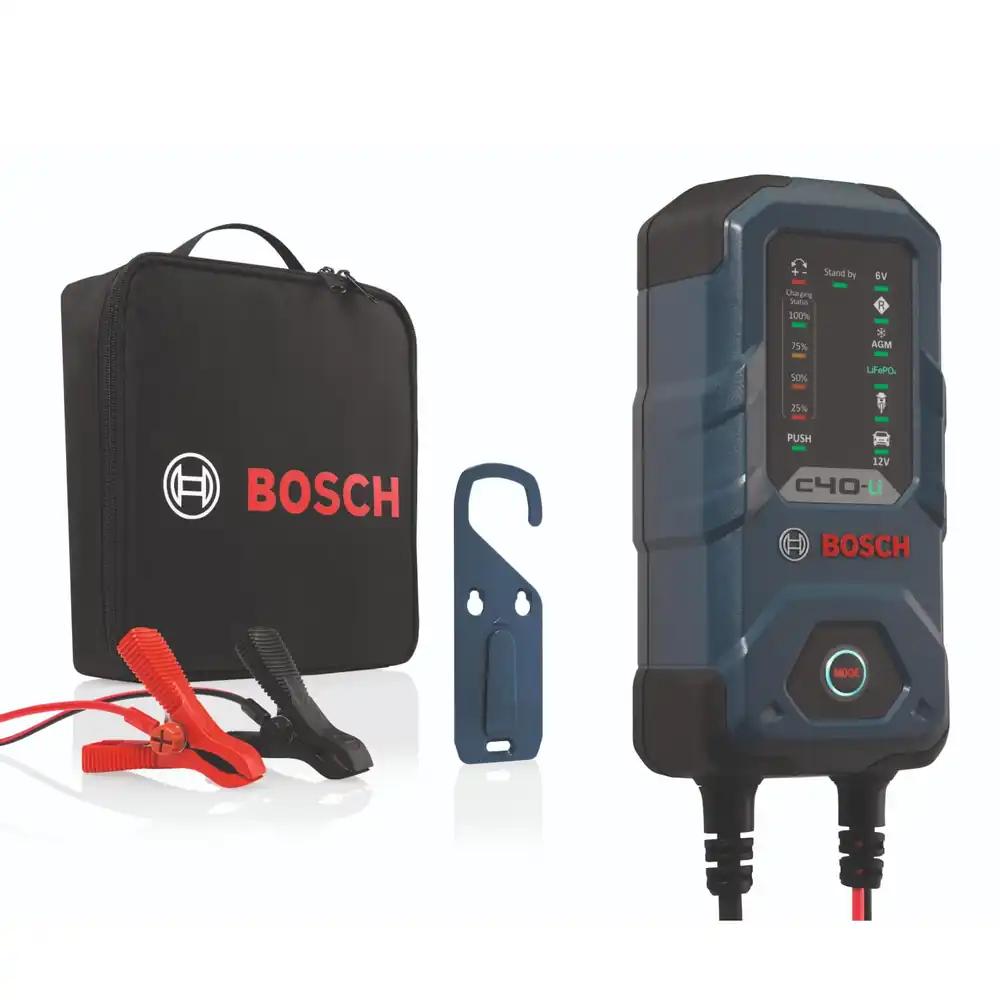 Bosch C40-Li Aku Laadija, 5 Amprit, Säilitamislaadimisfunktsiooniga – Autode Aku Laadija 6 V / 12 V Pliihappe-, AGM-, EFB-, Geel-, SLI- ja 12 V Liitium- (LiFePO4) Akudele