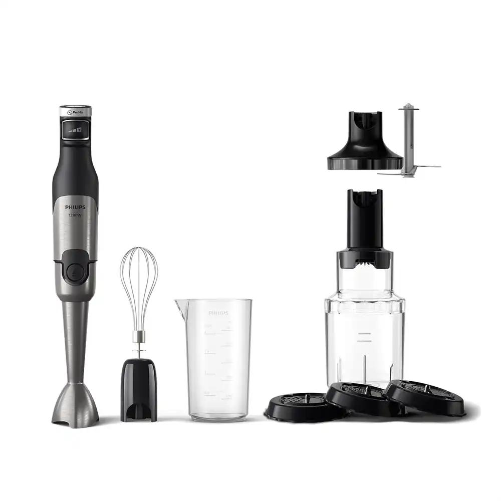 Philips 5000-seeria saumikser, vispel, spiraallõikur ja XL-hakkija – 1200 W võimsus. ProMix-tehnoloogia. LED-kiiruseindikaator. Astmatu kiiruse reguleerimine (HR2684/00)