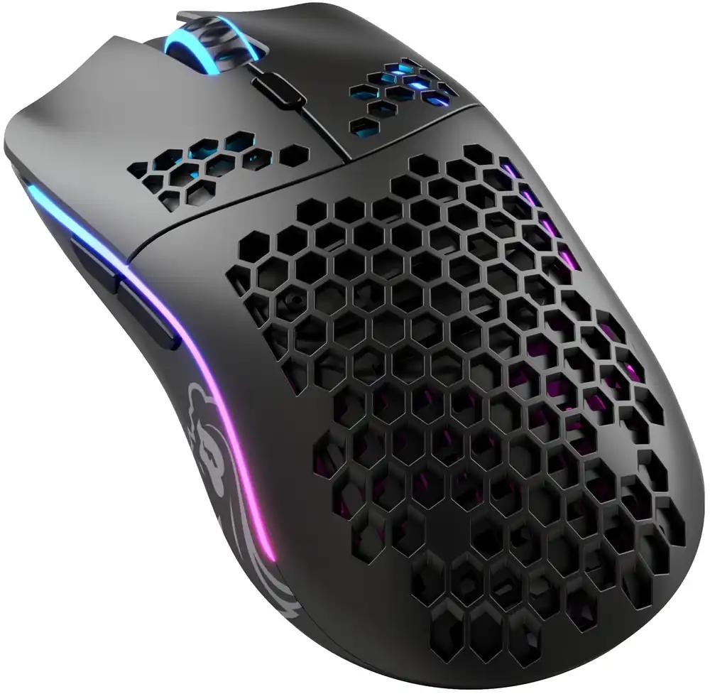 Glorious Gaming Model O Wireless mänguhiir – ülikerge 69 g, kärgdisain, RGB-valgustus, ambidextrous, viivitustevaba 2,4 GHz juhtmevaba ühendus, kuni 71 tundi aku – mattmust