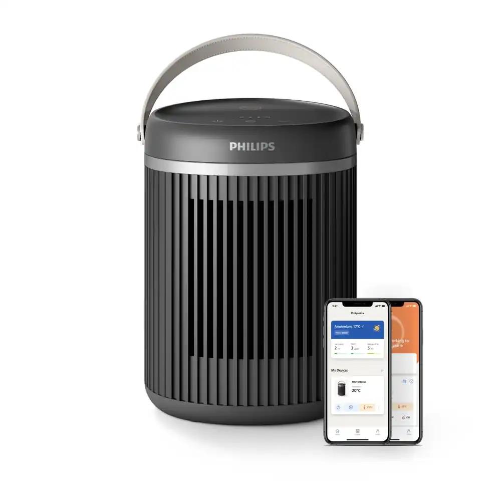 Philips 3000 seeria energiatõhus ühendatud ventilaatorsoojendi 2000W, kuni 50% energiasääst Eco AI-ga, vaikne 24 dB(A), 5 turvafunktsiooni, 45°-osillatsioon, tumehall (CX3120/01)