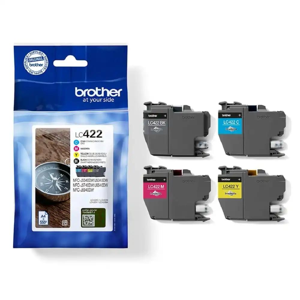 Brother Original LC-422VAL tindikassetid väärtuspakett MFC-J5340DW, MFC-J5345DW, MFC-J5740DW, MFC-J6540DW, MFC-J6940DW (sisaldab 4 tindikassetti: must, tsüaan, magenta, kollane)
