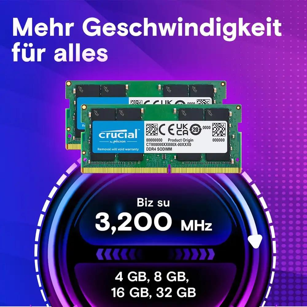 Crucial CT2K16G4SFRA32A sülearvuti mälukomplekt, 32 GB (2 x 16 GB) DDR4 3200 MHz CL22, pilt 2
