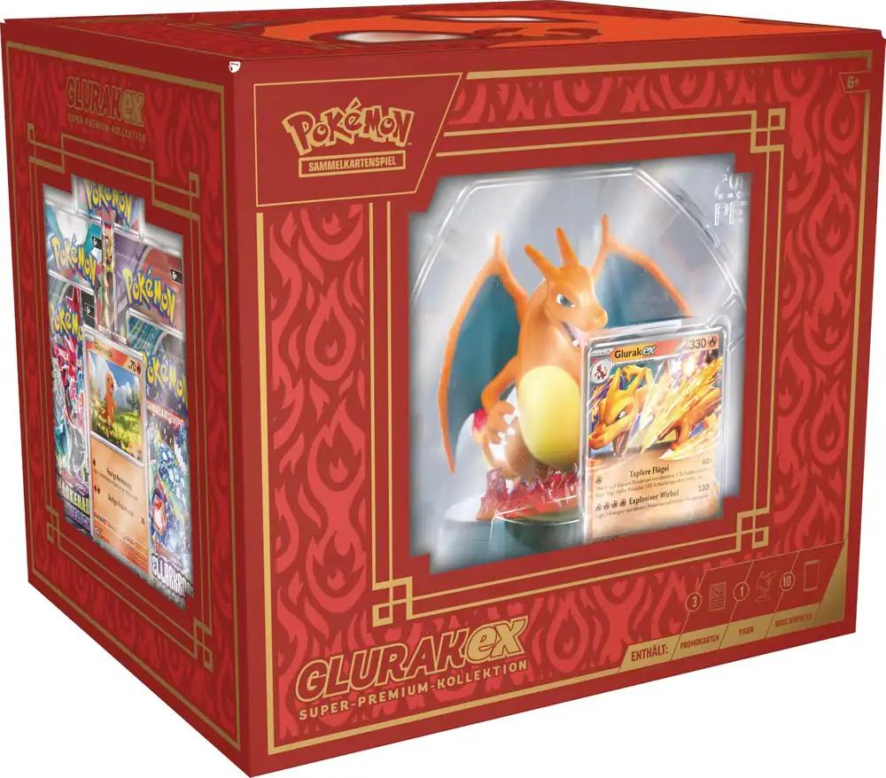 Pokémon Kogumiskaardimäng: Super-Premium Kollektsioon Charizard-ex (3 holograafilist promokaarti, 1 kaardialus kuju & 10 boosterpakki)