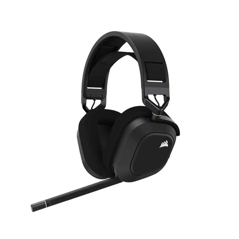 CORSAIR HS80 RGB WIRELESS mitmeplatvormiline mänguri kõrvaklapp – Dolby Atmos – Omnisuunaline mikrofon – iCUE toega – PC, Mac, PS5, PS4 – Must