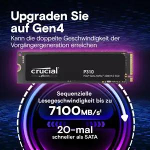 Crucial P310 SSD 1TB M.2 2280 PCIe Gen4 NVMe Sisemine SSD