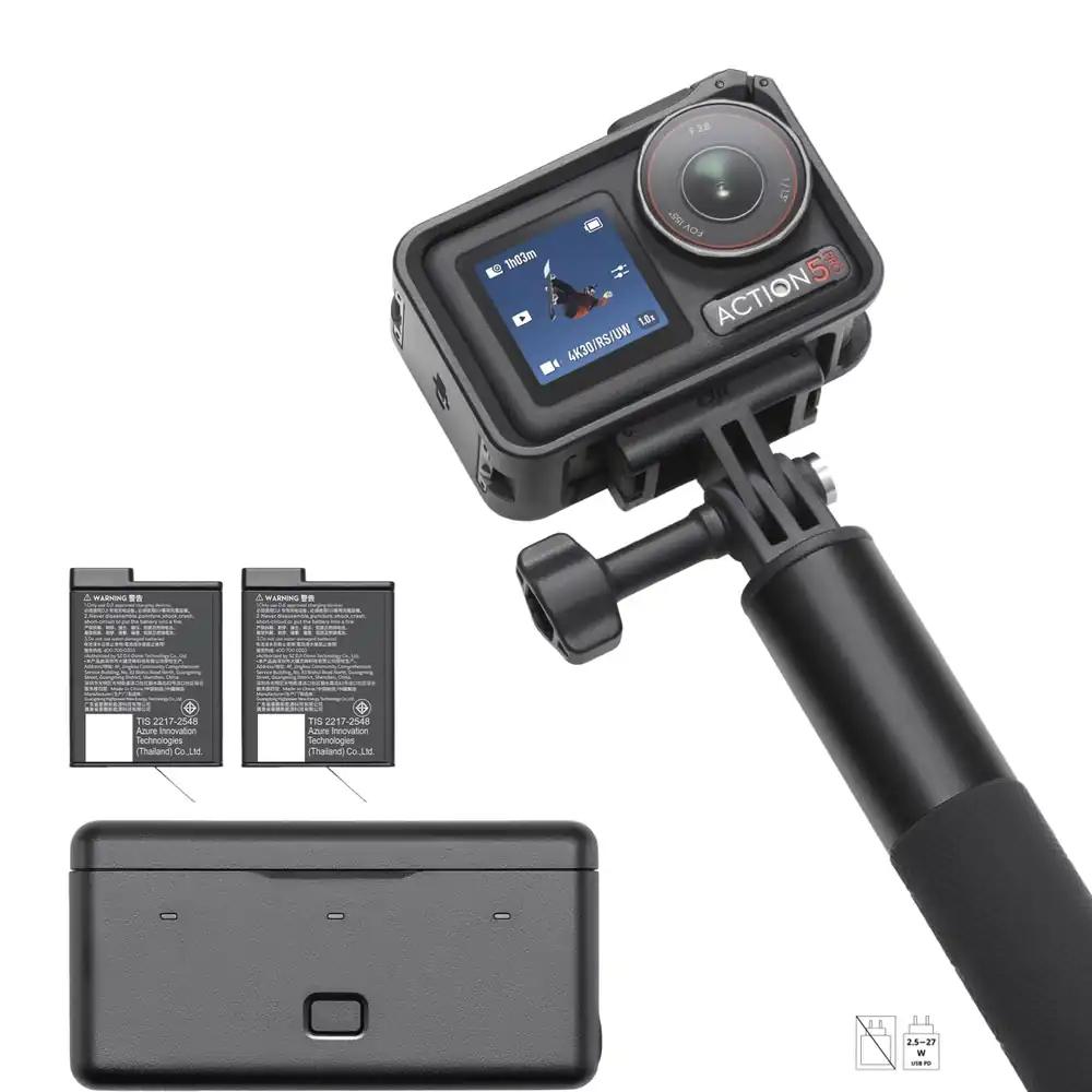 DJI Osmo Action 5 Pro Adventure Combo, 4K tegevuskaamera 1/1.3” sensoriga, 12-tunnine aku kestvus 3 akuga, stabiliseerimine, kaks OLED puuteekraani, mini-tegevuskaamera reisimiseks ja vlogginguks