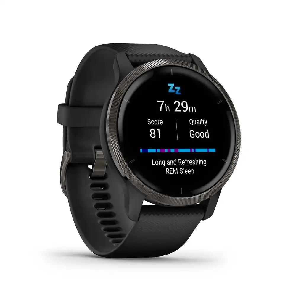 Garmin Venu 2 – GPS-fitnessnutikell ultrahele 1,3″ AMOLED-puuteekraaniga, tervise- ja aktiivsusmonitor, üle 25 eelinstallitud spordiala, Garmin Music ja Garmin Pay