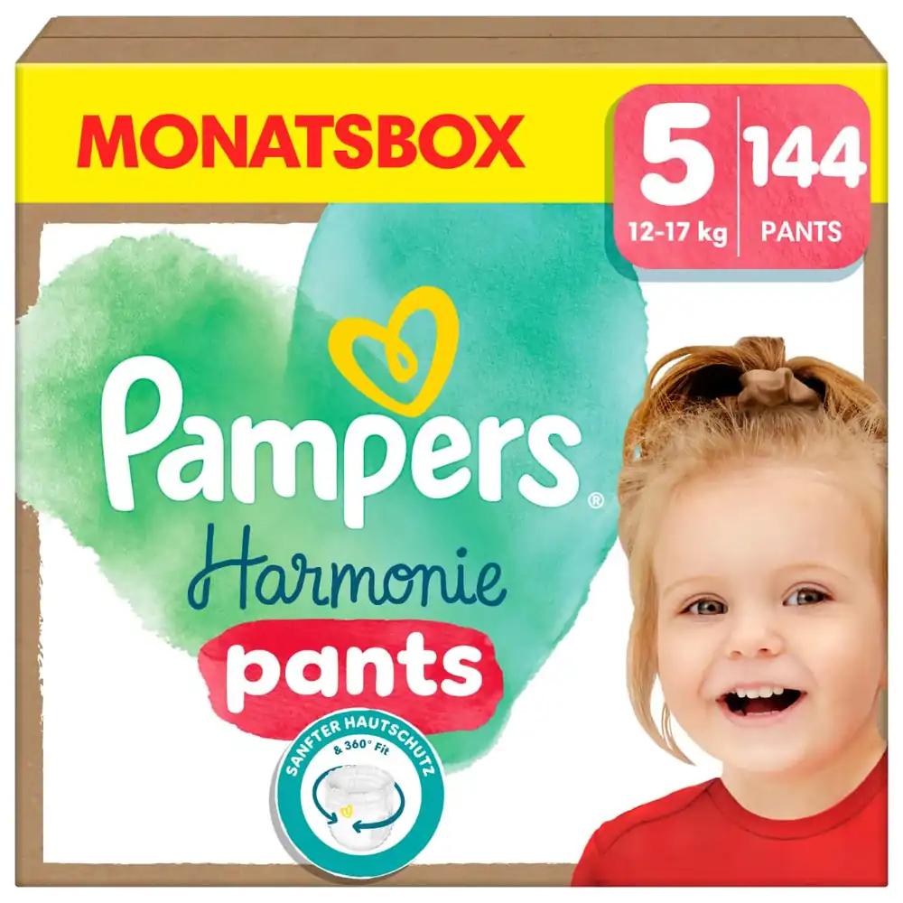 Pampers Harmonie Püksmähkmed Beebidele, Suurus 5 (12kg-17kg), Kuutarvik, Õrn Naha Kaitse ja Taimsed Koostisosad, 144 Püksmähkmed