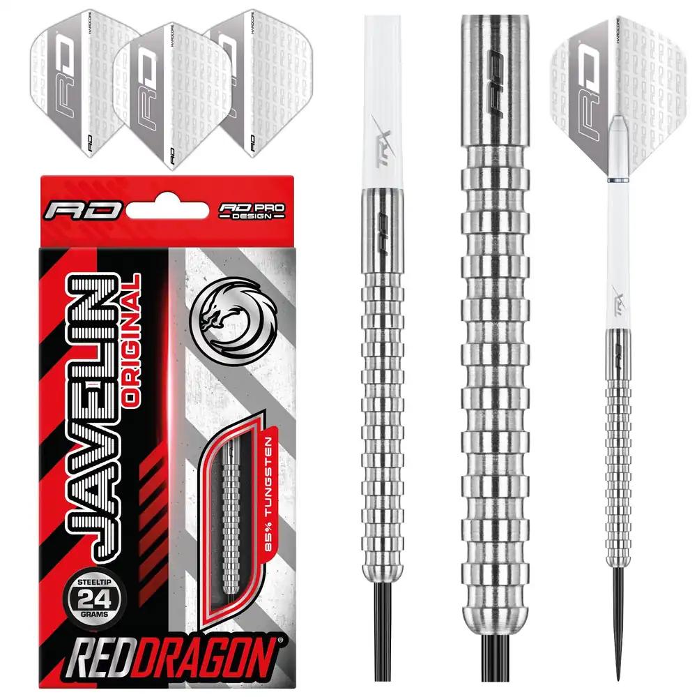 RED DRAGON Javelin terasest nooled 24 g professionaalne Steeldartide komplekt, 3 terasnoole komplekt koos lendude ja vartega