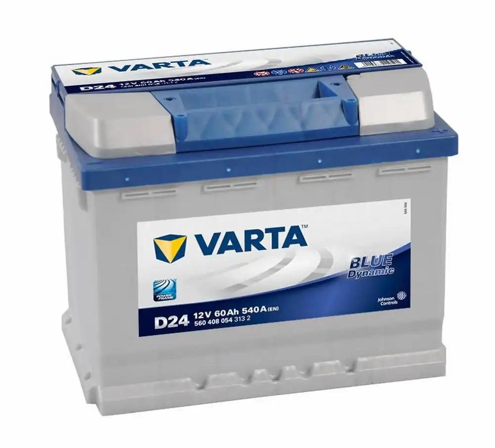 Varta D24 Blue Dynamic käivitusaku sõiduautodele, 5604080543132 12V 60Ah 540A
