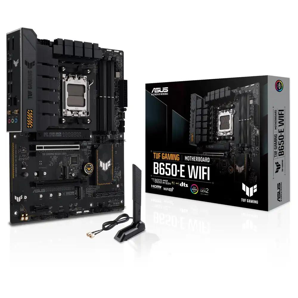 ASUS TUF Gaming B650-E WiFi Emaplaat AM5 (Ryzen 7000, ATX, PCIe 5.0, DDR5-mälu, WiFi 6E, USB 3.2 Gen 2×2 Type-C, Aura Sync)