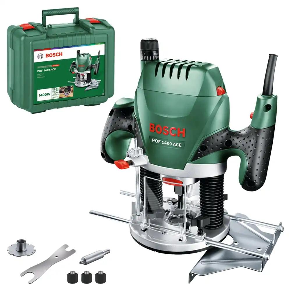 Bosch süvisfrees POF 1400 ACE (1400 W; puidutöötluseks; 3x pingutushülssi; frees; paralleeljuhik; tolmuimeja adapter; kohver), Testivõitja