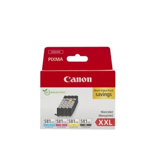 Canon CLI-581 XXL C M Y BK Tintide Komplekt - 4 Originaal Tintikassetti (Must XXL