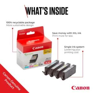 Canon CLI-581 XXL C M Y BK Tintide Komplekt - 4 Originaal Tintikassetti (Must XXL