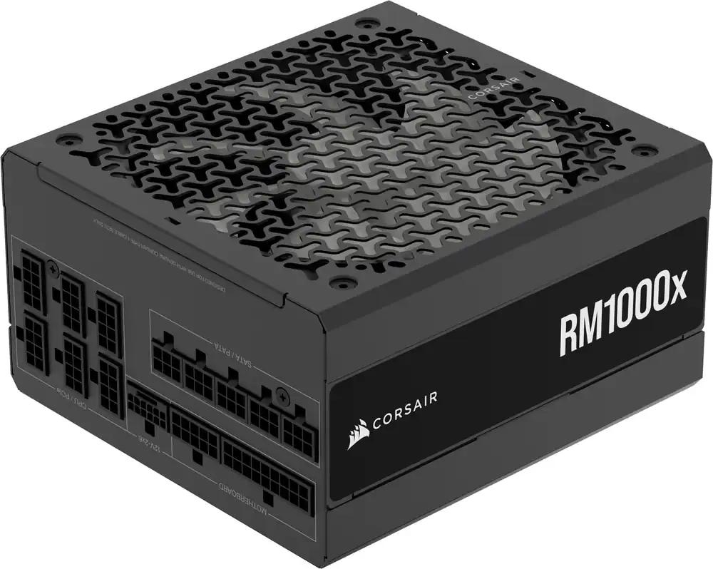 Corsair RM1000x Täielikult modulaarne, vaikne ATX-toiteplokk – ATX 3.1 ühilduv – PCIe 5.1 tugi – Cybenetics Gold-tõhusus – 12V-2×6 natiivühendus – Must