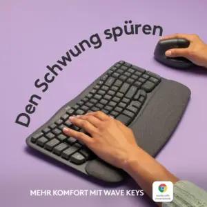 Logitech Wave Keys juhtmevaba ergonoomiline klaviatuur