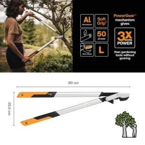 Fiskars PowerGear X Bypass käigukastiga oksakäärid värskele puidule