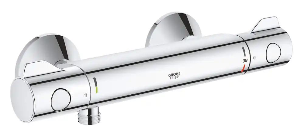 GROHE Grohtherm 800 – termostaadiga dušisegisti (veesäästlik, integreeritud segatud vee sulgur, turvalukk 38°C juures, ilma dušipulgata), kroom, 34558000