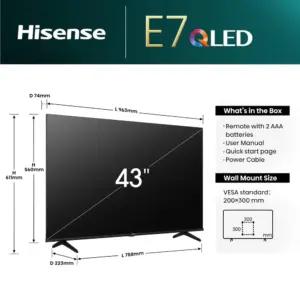 Hisense 43E7NQ 108 cm (43 tolli) teler