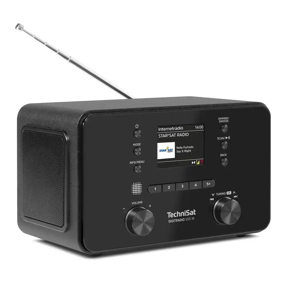 TechniSat DIGITRADIO 550 IR – Stereo internetiraadio (DAB+, FM, WLAN, Bluetooth, rakenduse juhtimine, äratuskell), must