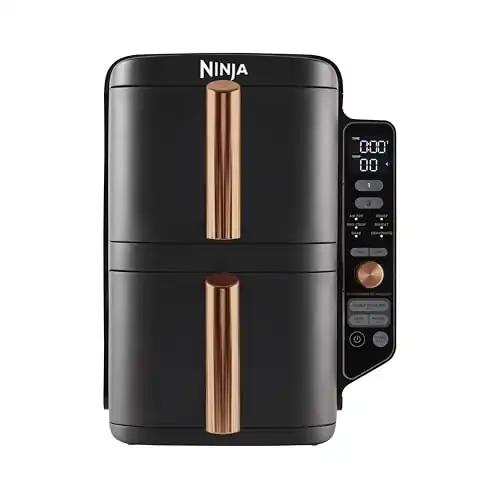 Ninja Double Stack XL kuumaõhufritüür, 2 vertikaalset sahtlit, 4 küpsetustasandit, 9,5 L mahutavus, 6 funktsiooni, must/vask SL400EUCP