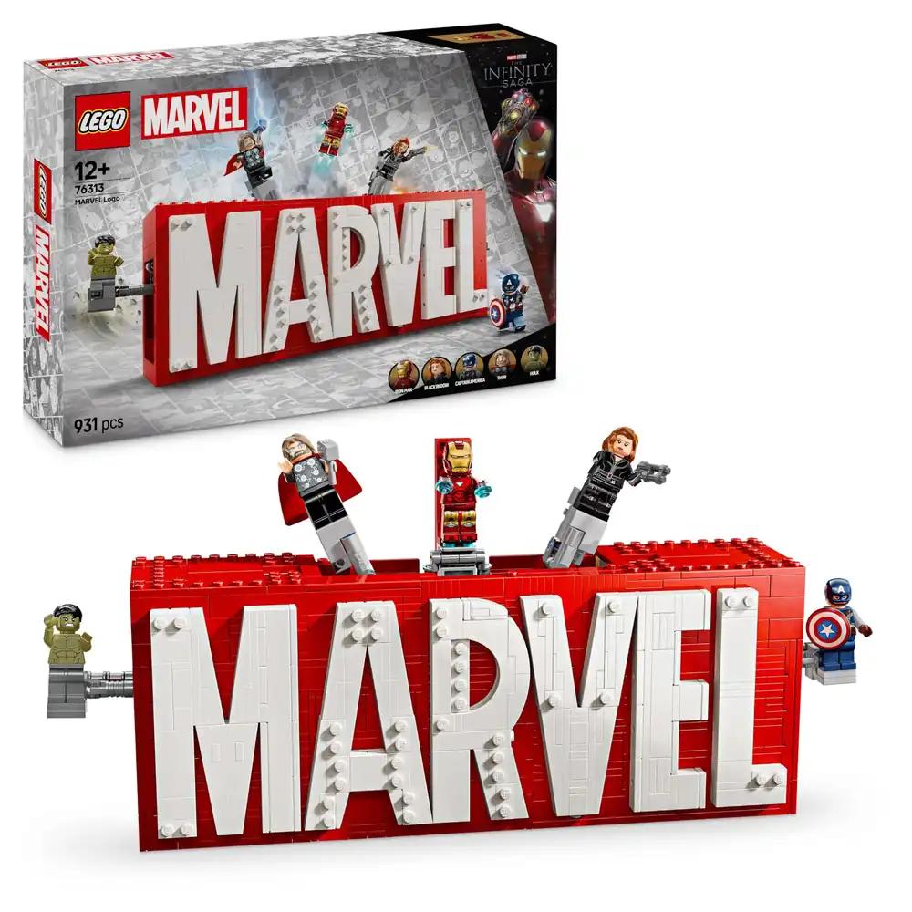 LEGO Marvel: Marveli Logo ja Minifiguurid – Kogumisobjekt koos Hulk, Thor, Iron Man, Black Widow ja Captain America – Ehituskomplekt Avengers tegelastega – Kingitus poistele ja tüdrukutele alates 12. eluaastast 76313